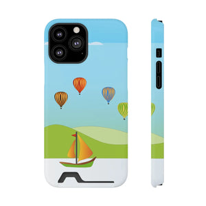 Adventurous Ship with Air Balloon Card Holder Phone Case - Dipaliz - Mobile Cases