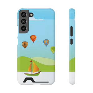 Adventurous Ship with Air Balloon Card Holder Phone Case - Dipaliz - Mobile Cases