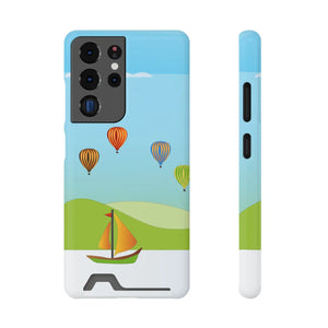 Ship with Air Balloons card holder case by DipaliZ — impact-resistant polycarbonate shell