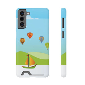 Adventurous Ship with Air Balloon Card Holder Phone Case - Dipaliz - Mobile Cases