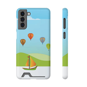 Adventurous Ship with Air Balloon Card Holder Phone Case - Dipaliz - Mobile Cases