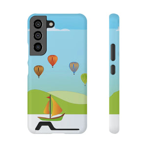 Adventurous Ship with Air Balloon Card Holder Phone Case - Dipaliz - Mobile Cases