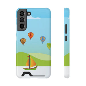 Adventurous Ship with Air Balloon Card Holder Phone Case - Dipaliz - Mobile Cases
