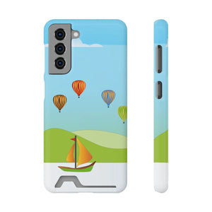 Adventurous Ship with Air Balloon Card Holder Phone Case - Dipaliz - Mobile Cases