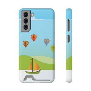 Adventurous Ship with Air Balloon Card Holder Phone Case - Dipaliz - Mobile Cases