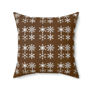 DipaliZ Silver Snowflakes polyester square throw pillow