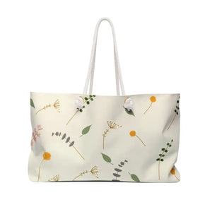 Polyester Weekender Bag Flowers Pattern Women’s Fashion - Dipaliz - 24’’ × 13’’ - Tote Bags