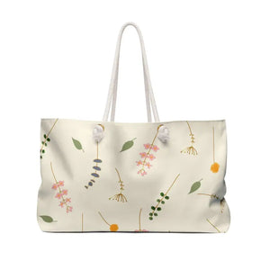 Polyester Weekender Bag Flowers Pattern Women’s Fashion - Dipaliz - 24’’ × 13’’ - Tote Bags