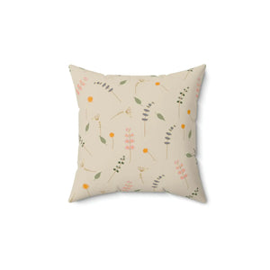 Polyester Square Pillow – Simple Flowers Pattern - Dipaliz - Throw Pillows