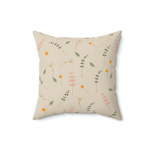 Polyester Square Pillow – Simple Flowers Pattern - Dipaliz - Throw Pillows