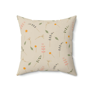 Polyester Square Pillow – Simple Flowers Pattern - Dipaliz - Throw Pillows