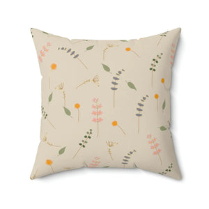 Polyester Square Pillow – Simple Flowers Pattern - Dipaliz - Throw Pillows