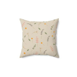 Polyester Square Pillow – Simple Flowers Pattern - Dipaliz - Throw Pillows