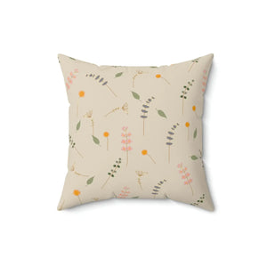 Polyester Square Pillow – Simple Flowers Pattern - Dipaliz - Throw Pillows