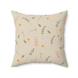 Polyester Square Pillow – Simple Flowers Pattern - Dipaliz - Throw Pillows