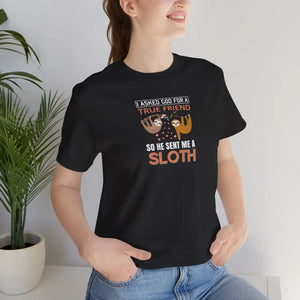 Soft Cotton T-shirt God Sent me a Sloth Tee - Dipaliz - T-shirts - 3xl