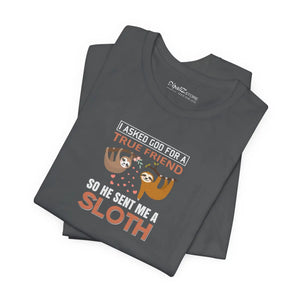 Soft Cotton T-shirt God Sent me a Sloth Tee - Dipaliz - T-shirts - 3xl