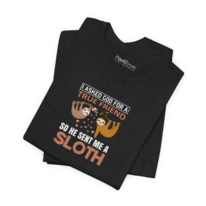 Soft Cotton T-shirt God Sent me a Sloth Tee - Dipaliz - T-shirts - 3xl