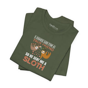 Soft Cotton T-shirt God Sent me a Sloth Tee - Dipaliz - T-shirts - 3xl
