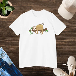 Unisex Deluxe t Shirt Sloth Tree Branch Soft Cotton Tee Dipaliz - White / Xs - T-shirts