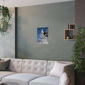 Snow Covered Tree Poster – Satin Winter Art - Dipaliz - Posters Prints & Visual Artwork