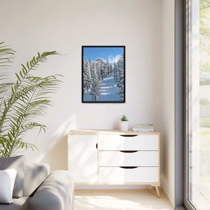 Serene Snow Framed Canvas - Lake Tahoe Artwork - Dipaliz - Posters Prints & Visual