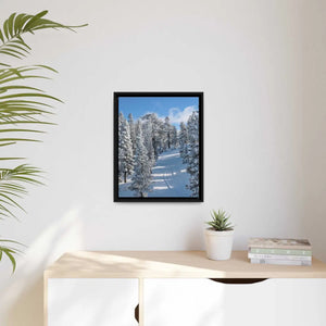 Serene Snow Framed Canvas - Lake Tahoe Artwork - Dipaliz - Posters Prints & Visual