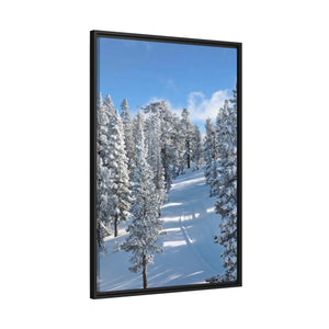 Serene Snow Framed Canvas - Lake Tahoe Artwork - Dipaliz - Posters Prints & Visual