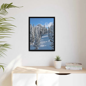 Serene Snow Framed Canvas - Lake Tahoe Artwork - Dipaliz - Posters Prints & Visual
