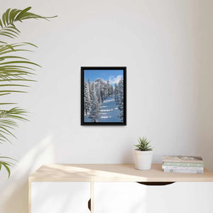 Serene Snow Framed Canvas - Lake Tahoe Artwork - Dipaliz - Posters Prints & Visual