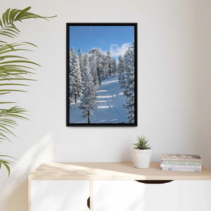 Serene Snow Framed Canvas - Lake Tahoe Artwork - Dipaliz - Posters Prints & Visual