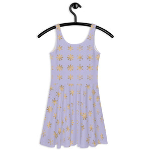 Purple Snowflakes Skater Dress – Flared Skirt - Dipaliz - Dresses - Xs