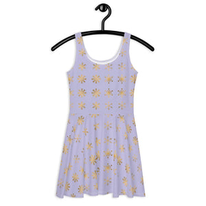 Purple Snowflakes Skater Dress – Flared Skirt - Dipaliz - Dresses - Xs