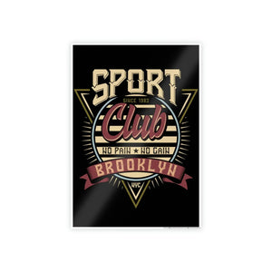 DipaliZ Brooklyn No Pain No Gain sports club poster on 185 gsm high-gloss paper