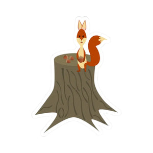 Paper Products - Kiss Cut Stickers - Squirrel with Nut Vinyl Decals - Dipaliz 2’’ × / White