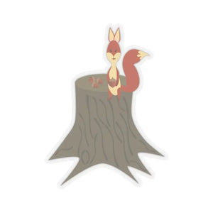 Paper Products - Kiss Cut Stickers - Squirrel with Nut Vinyl Decals - Dipaliz 3’’ × / Transparent