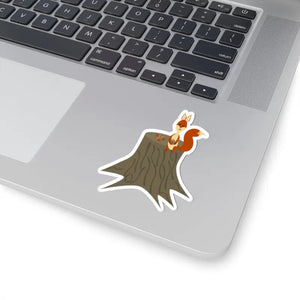 Paper Products - Kiss Cut Stickers - Squirrel with Nut Vinyl Decals - Dipaliz