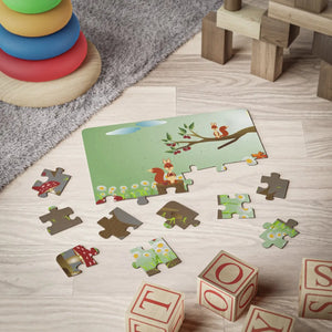 Kids Puzzle - Squirrels in Meadow with Rounded Corners - Dipaliz - 30 Pcs (horizontal)