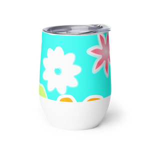 Insulated Floral Wine Tumbler - Steel Outdoor - Dipaliz - Tumblers