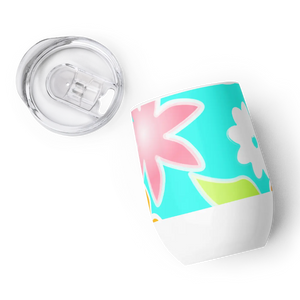 Insulated Floral Wine Tumbler - Steel Outdoor - Dipaliz - Tumblers