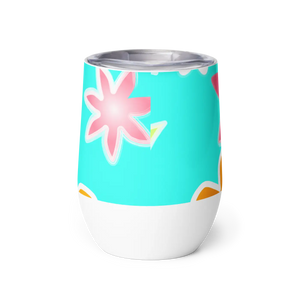 Insulated Floral Wine Tumbler - Steel Outdoor - Dipaliz - Tumblers