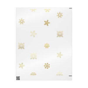 Gift Wrap Papers - Golden Snowflakes Winter Design - Dipaliz - 30’’ x 36’’ / Glossy - Wrapping Paper