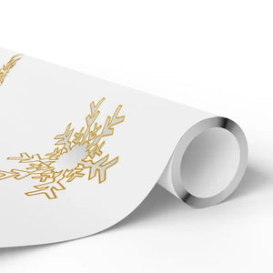 Gift Wrap Papers - Golden Snowflakes Winter Design - Dipaliz - Wrapping Paper