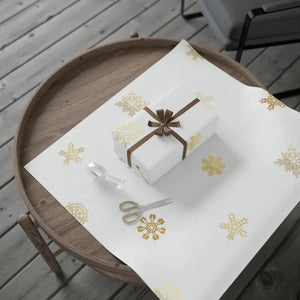 Gift Wrap Papers - Golden Snowflakes Winter Design - Dipaliz - Wrapping Paper