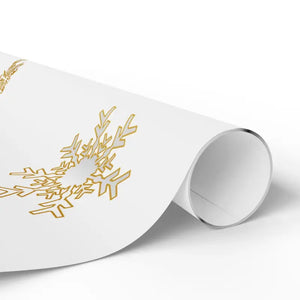 Gift Wrap Papers - Golden Snowflakes Winter Design - Dipaliz - Wrapping Paper
