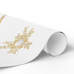 Gift Wrap Papers - Golden Snowflakes Winter Design - Dipaliz - Wrapping Paper