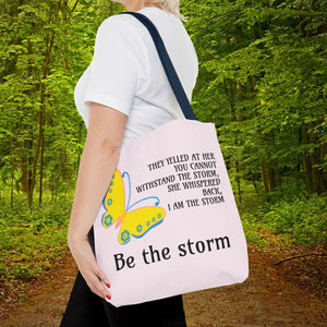 Durable Print Tote Bag - be the Storm Polyester - Dipaliz - Bags