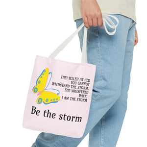 Durable Print Tote Bag - be the Storm Polyester - Dipaliz - Bags