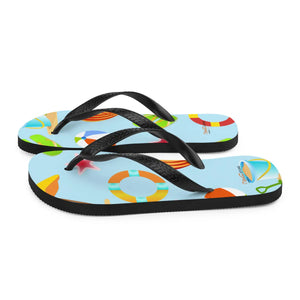 Beach Print Slip Resistant Flip Flops Summer - Dipaliz - Slippers
