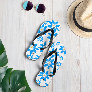Slip Resistant Blue Flowers Flip Flop Summer Style - Dipaliz - Slippers